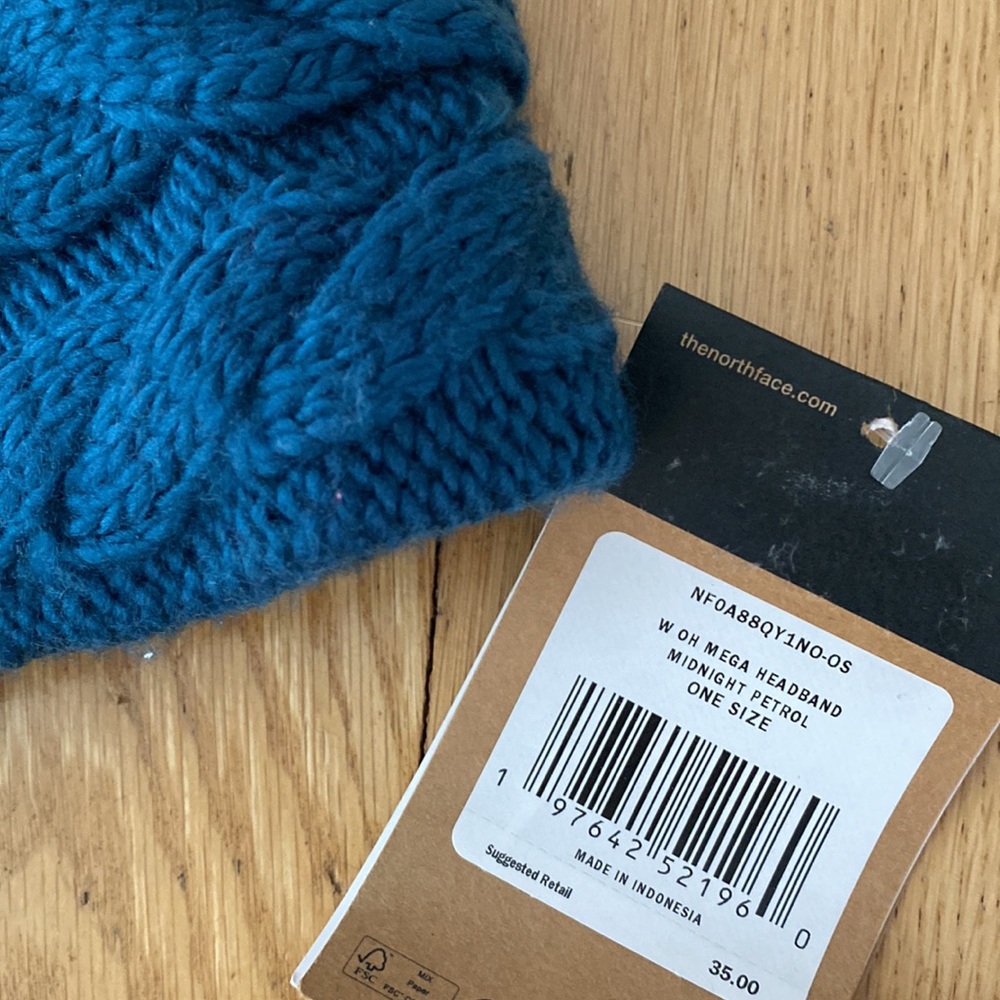 The North Face Womens OH Mega Headband Midnight Petrol One size.Made Indonesia - Picture 5 of 6